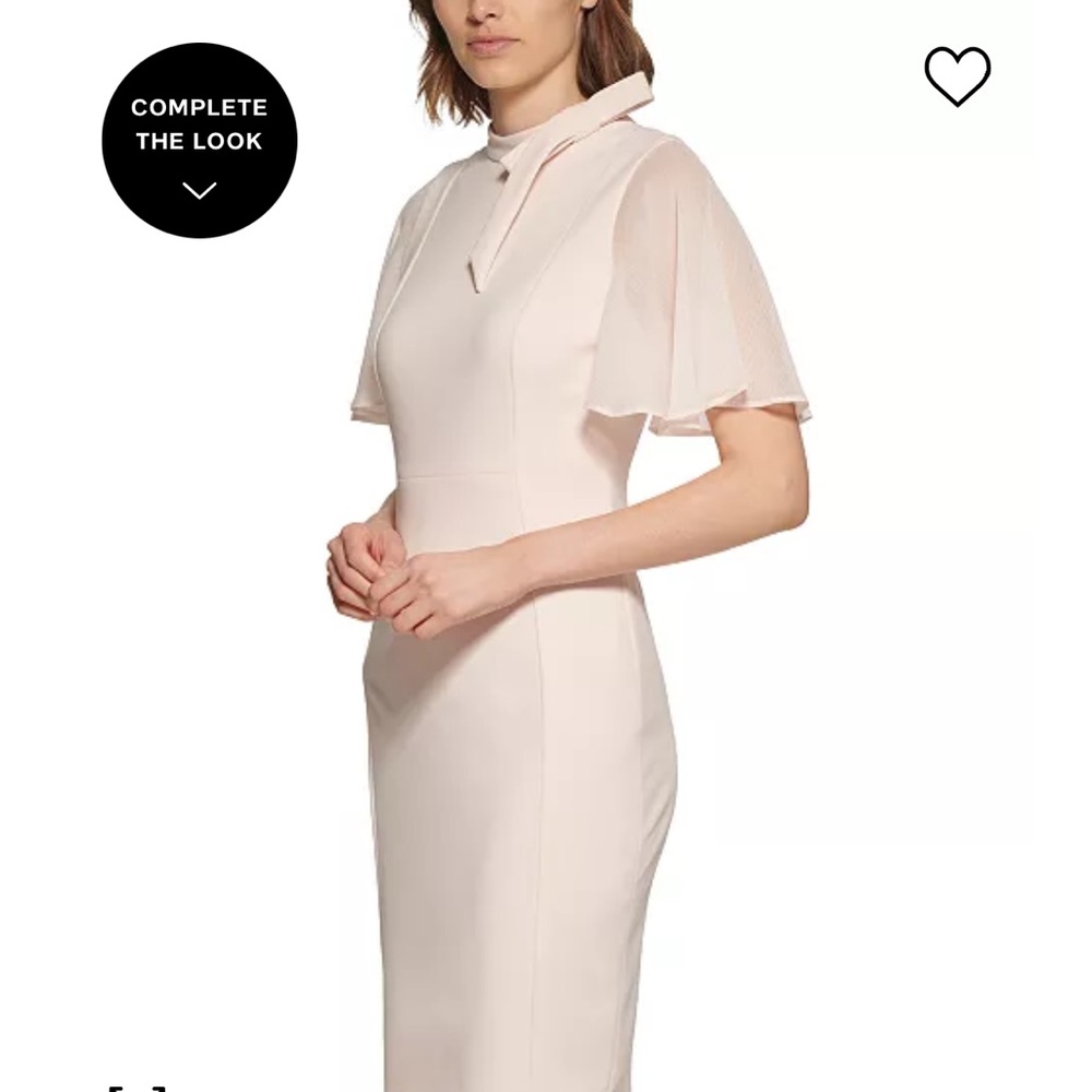 Calvin Klein NWT Pink Bow Flutter Sleeve Sheath Dress